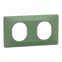 Ovalis - Plaque de finition - 2 postes Horizontal - entraxe 71mm - Vert Forêt