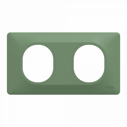 Ovalis - Plaque de finition - 2 postes Horizontal - entraxe 71mm - Vert Forêt