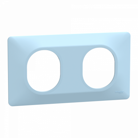 Ovalis - Plaque de finition - 2 postes Horizontal - entraxe 71mm - Bleu Azurin