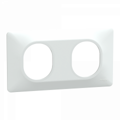 Ovalis - Plaque de finition - 2 postes Horizontal - entraxe 71 mm - Blanc