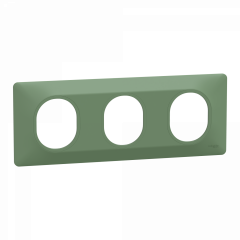 Ovalis - Plaque de finition - 3 postes Horizontal - entraxe 71mm - Vert Forêt