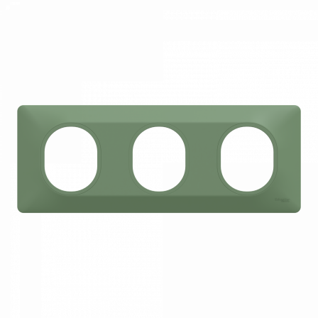 Ovalis - Plaque de finition - 3 postes Horizontal - entraxe 71mm - Vert Forêt