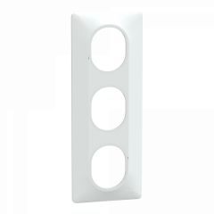 Ovalis - plaque de finition - 3 postes vertical - entraxe 71mm - blanc