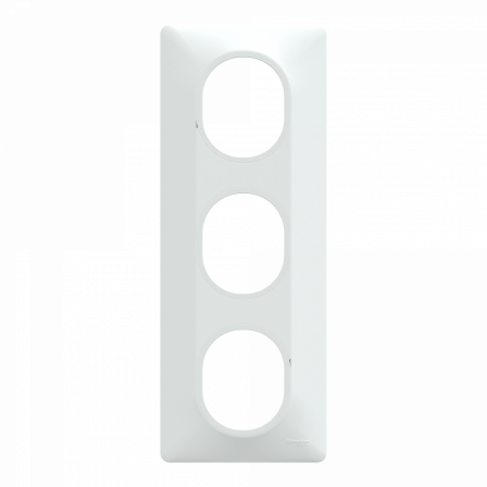 Ovalis - plaque de finition - 3 postes vertical - entraxe 71mm - blanc