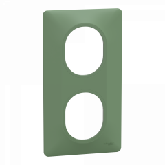 Ovalis - Plaque de finition - 2 postes Vertical - entraxe 71mm - Vert Forêt