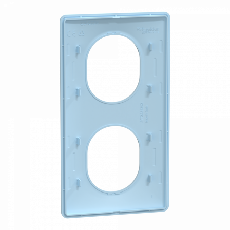 Ovalis - Plaque de finition - 2 postes Vertical - entraxe 71mm - Bleu Azurin