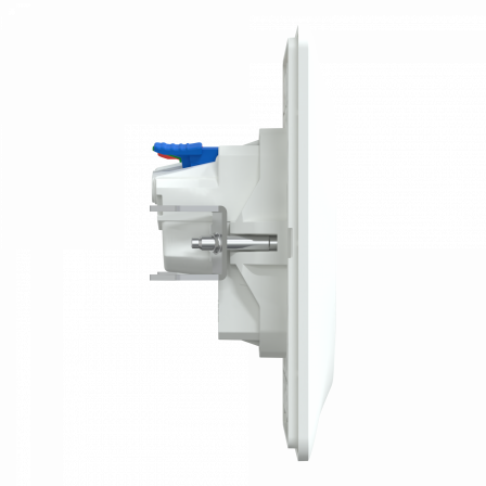 Ovalis - prise 2P+T affleurante - 16A - bornes auto - Blanc - griffes - plaque