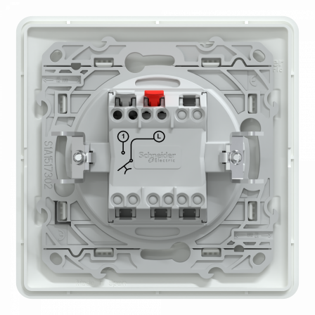 Ovalis - bouton poussoir à fermeture - 10AX - Blanc - griffes montées - plaque