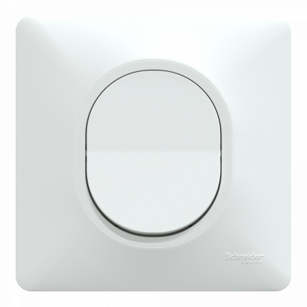 Ovalis - bouton poussoir à fermeture - 10AX - Blanc - griffes montées - plaque