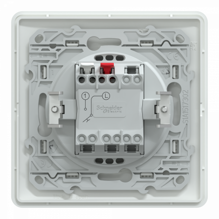 Ovalis - poussoir à fermeture porte-étiquette - 10AX - Blanc - griffes - plaque