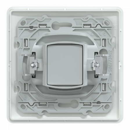 Ovalis - prise TV simple - Blanc - griffes montées - avec plaque