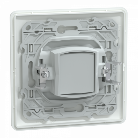 Ovalis - prise TV simple - Blanc - griffes montées - avec plaque