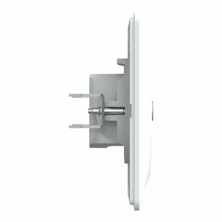 Ovalis - prise TV simple - Blanc - griffes montées - avec plaque