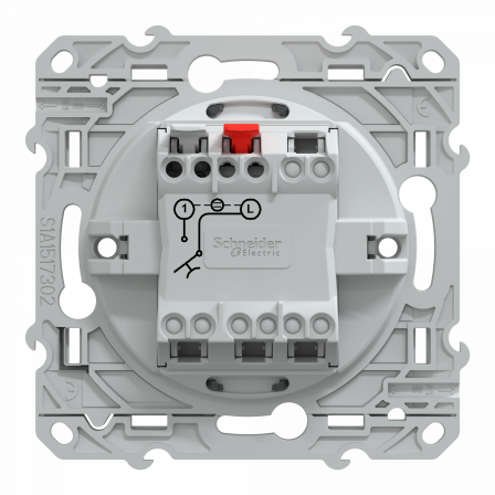 Ovalis - poussoir à fermeture lumineux - 10AX - LED bleu 250V - Anthracite