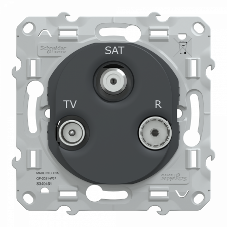Ovalis - prise TV-R-SAT - Anthracite