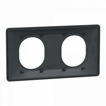 Ovalis - Plaque de finition - 2 postes Horizontal - entraxe 71 mm - Anthracite