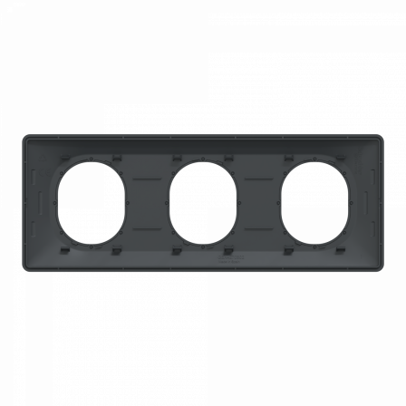 Ovalis - plaque de finition - 3 postes hor - 71mm - anthracite - argent chromé