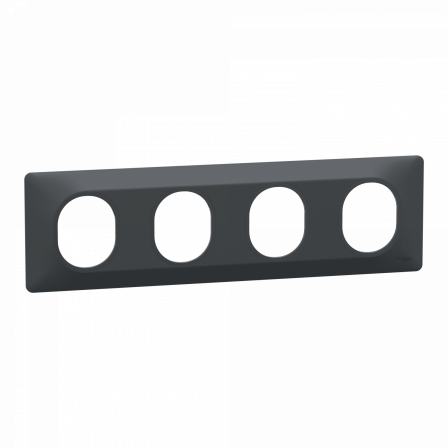 Ovalis - Plaque de finition - 4 postes Horizontal - entraxe 71 mm - Anthracite