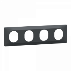 Ovalis - Plaque de finition - 4 postes Horizontal - entraxe 71 mm - Anthracite