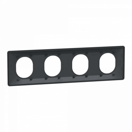 Ovalis - Plaque de finition - 4 postes Horizontal - entraxe 71 mm - Anthracite