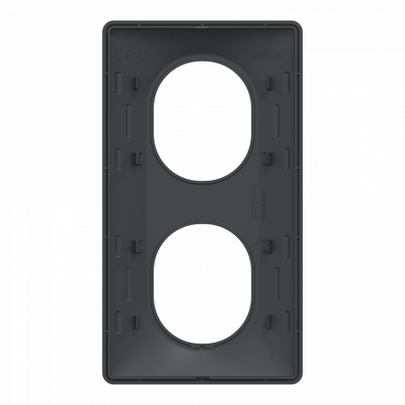 Ovalis - Plaque de finition - 2 postes Vertical - entraxe 71 mm - Anthracite