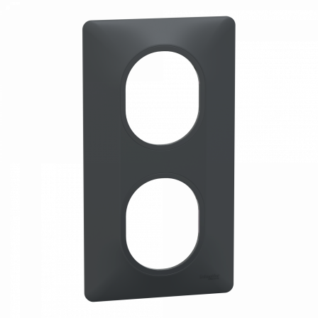 Ovalis - Plaque de finition - 2 postes Vertical - entraxe 71 mm - Anthracite