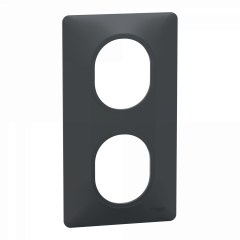 Ovalis - Plaque de finition - 2 postes Vertical - entraxe 71 mm - Anthracite