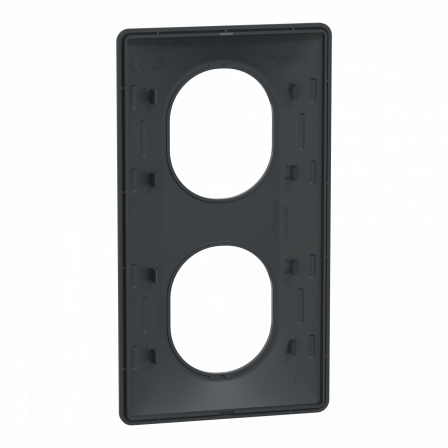 Ovalis - Plaque de finition - 2 postes Vertical - entraxe 71 mm - Anthracite