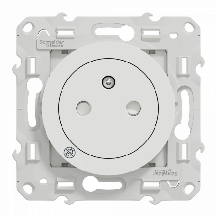 Odace - prise de courant 2P+T affleurante - connexion rapide - Antibacterien