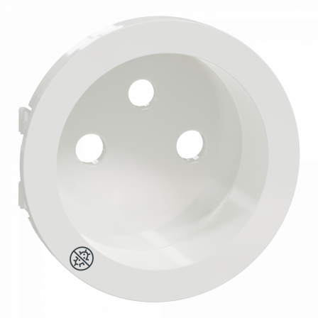 Odace - enjoliveur seul pour prise de courant 2P+T 16A - Antibacterien