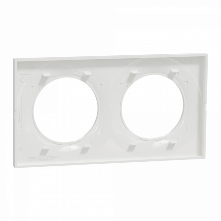 Odace Styl - plaque 2 postes horizontaux ou verticaux 71mm antibactérien