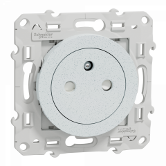 Odace - prise de courant 2P+T affleurante - blanc Recyclé - connexion rapide