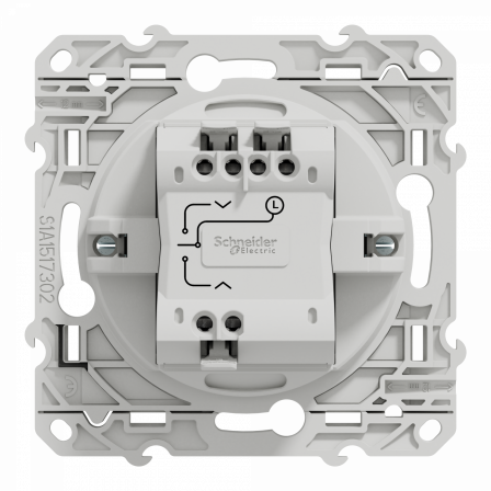 Odace - inter volet-roulant - blanc Recyclé 3 boutons montée/descente/stop à vis