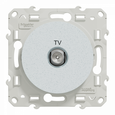 Odace - prise TV simple - blanche Recyclé