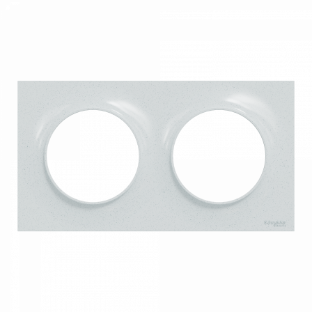 Odace Styl - plaque 2 postes horizontaux ou verticaux entraxe 71mm blanc recyclé