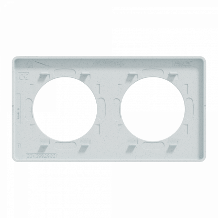 Odace Touch -  plaque 2 postes horizontaux ou verticaux 71mm blanc recyclé