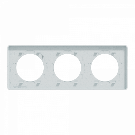 Odace Touch - plaque 3 postes horizontaux ou verticaux 71mm blanc recyclé