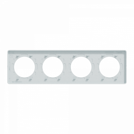 Odace Touch -  plaque 4 postes horizontaux ou verticaux 71mm blanc recyclé