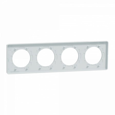 Odace Touch -  plaque 4 postes horizontaux ou verticaux 71mm blanc recyclé