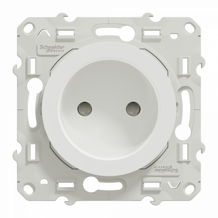 Odace - prise de courant 2P - blanc - connexions à vis