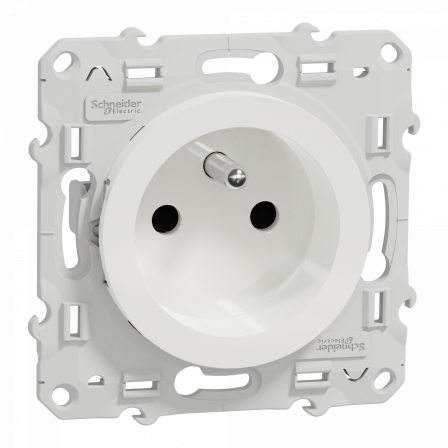 Odace - prise de courant 2P+T - blanc - 4 connexions rapides par pôle