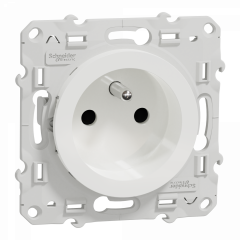Odace - prise de courant 2P+T - blanc - 4 connexions rapides par pôle