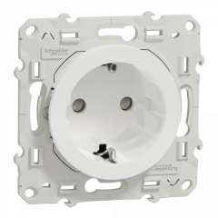 Odace - prise de courant 2P+T - standard Schuko allemand - blanc