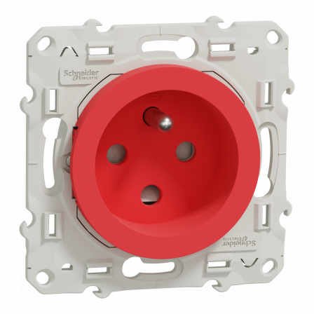Odace - prise de courant 2P+T - rouge - à détrompage - connexion rapide