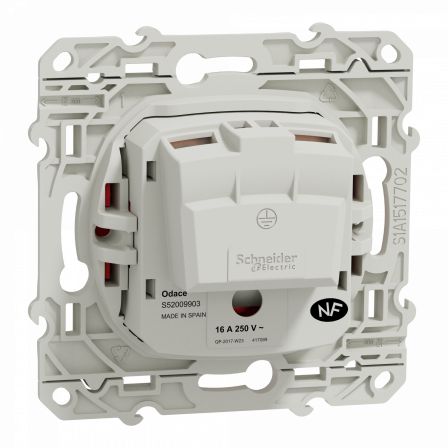 Odace - prise de courant 2P+T - rouge - à détrompage - connexion rapide