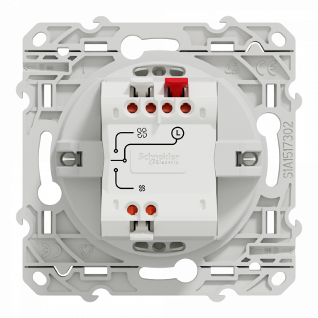 Odace - interrupteur VMC - avec position arrêt - blanc