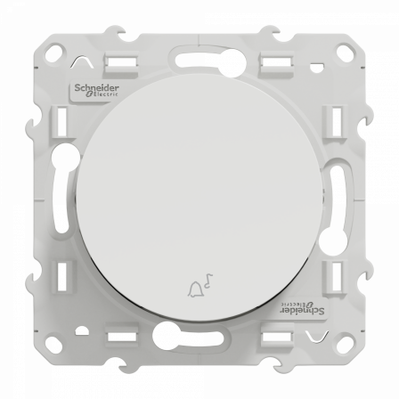 Odace - poussoir - blanc - avec symbole carillon