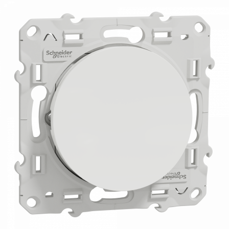 Odace - poussoir lumineux - blanc - 10A - voyant LED bleu 0,15mA