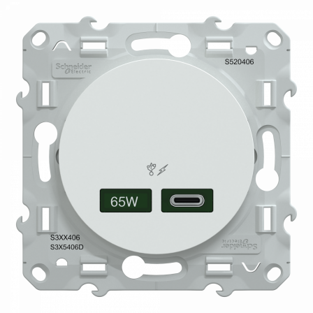 Odace - chargeur USB C 65W - forte puissance pour charge app. mobiles - blanc