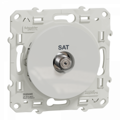 Odace - prise satellite - blanc - type F à visser